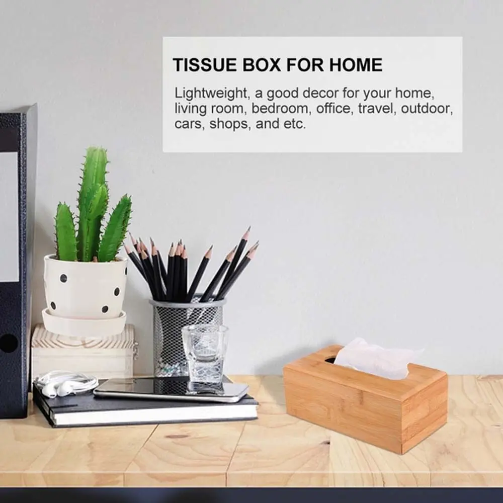 Home Hotel Bamboo Desktop Organizer Eco-Friendly Square Napkin holder Tissue Rack Tissue Holder Storage box