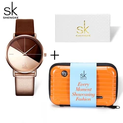 Shengke Dames Cadeauset Horloges Origineel Ontwerp Topmerk Dames Quartz Polshorloges Vrouwelijke Creatieve Klok Pakket Montre Femme