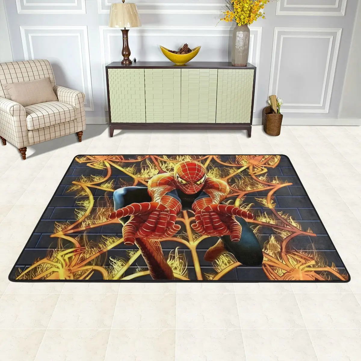 Anti-Slip Kitchen Carpets Marvel Spider Man Carpet For Living Room Entrance Door Modern Waterproof Floor Carpet Foot Mat