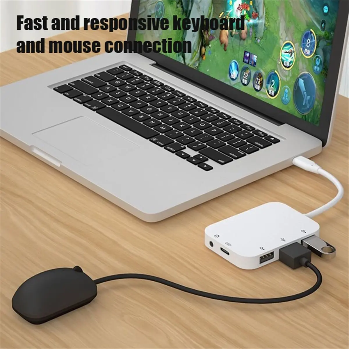 11·11COUPON Type-C HUB Adapter Splitter 3xUSB/3.5mm Jack Audio PD Charging Port for for PixelBook Notebook Laptop