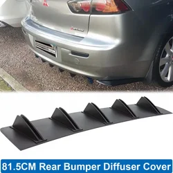 81.5cm Universal Rear Bumper Diffuser 5 Shark Fin Lower Splitter Spoiler Cover Sticker For MITSUBISHI Lancer EVO Car Accessories