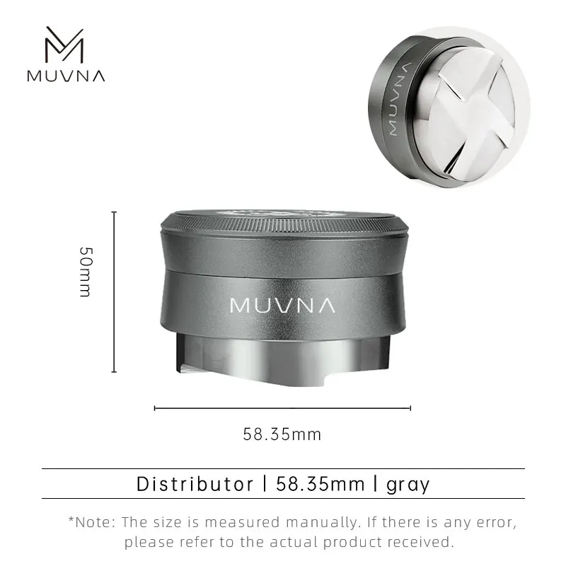 MUVNA V2 Espresso Tamper, 30lbs druk Veerbelaste Koffie Tamper, RVS Zwaartekracht Adaptieve Hoogte Distributeur Nieuwe Set