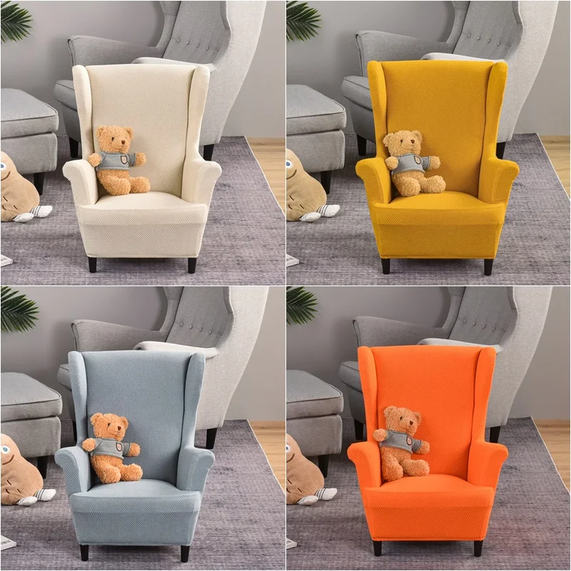 Kid's Size Wing Chair Cover Polar Fleece Children Wingback Armchair Covers Small Size Single Sofa Slipcovers Furniture Protector