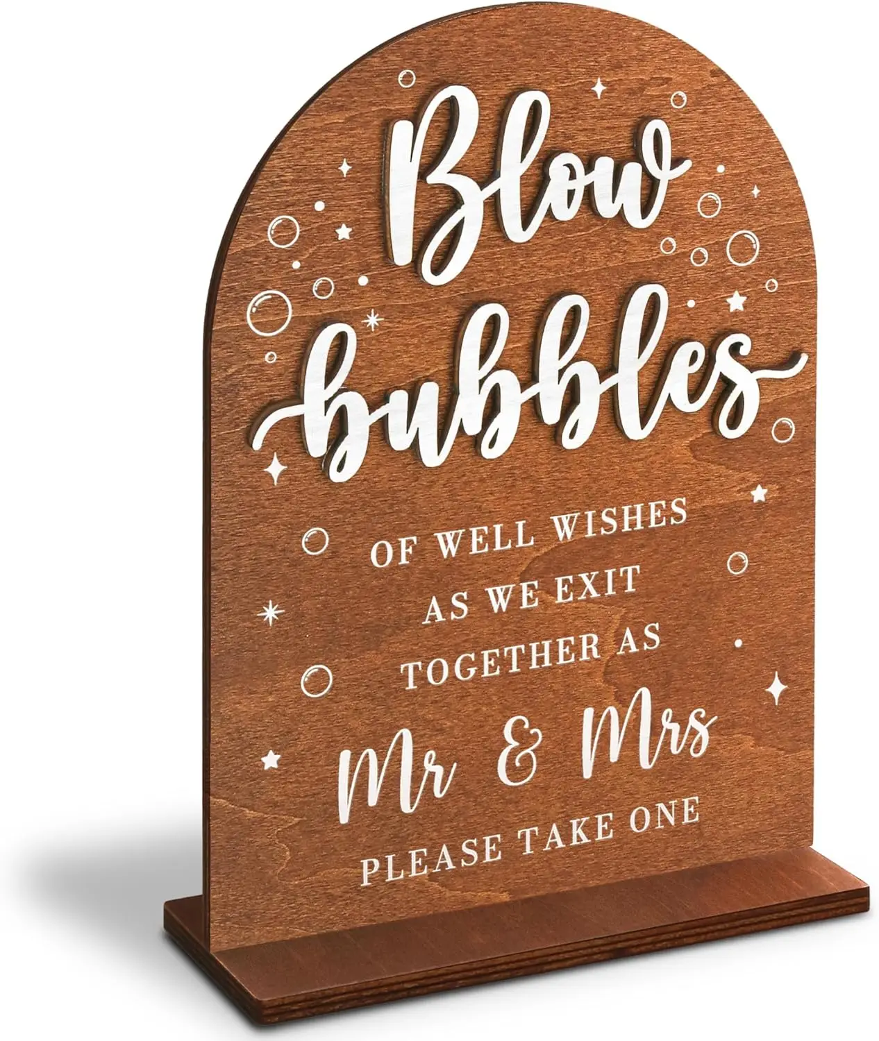 

Wooden Bubble Wedding Sign Stand - Send Off Decor for Ceremony