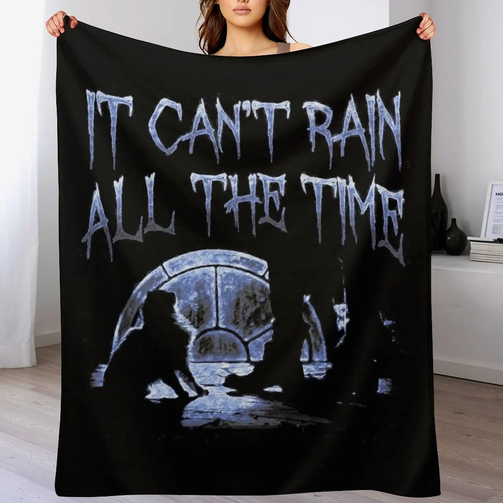 Can't Rain All The Time Deeper Blue Throw Blanket Bed Personalized Gift warm winter Vintage Blankets