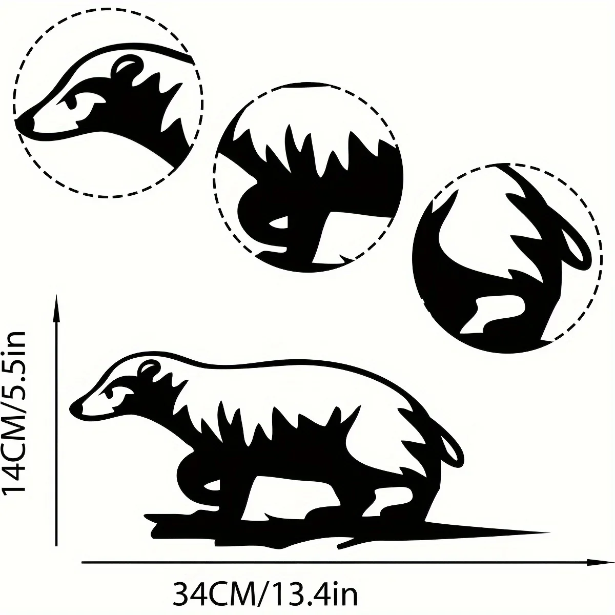 HelloYoung Metal Badger On A Branch Silhouette USA Steel Sign Cutout Rustic Home & Garden Decor Hammer Stake Housewarming Gift