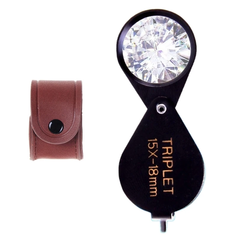 Portable Jewelry Loupe 15X Magnification Optical Glass Lens Jewelry N2UE