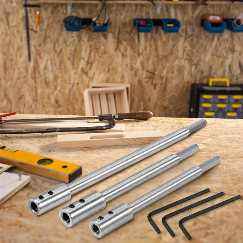 Extensión de broca Forstner para vástago redondo de 3/8 de pulgada, extensor de broca de pala de madera de acero con alto contenido de carbono-B51B