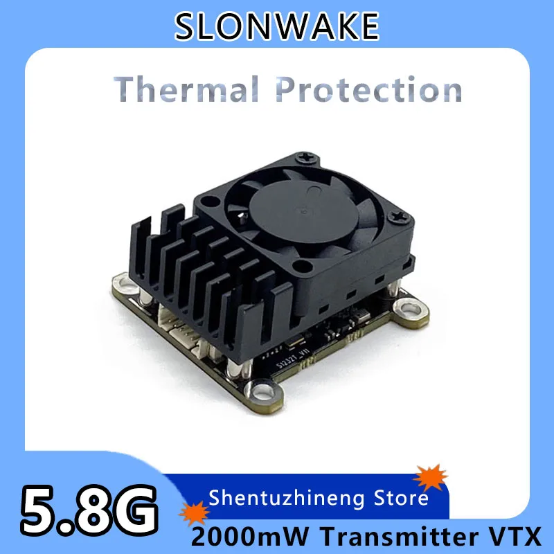 

New upgrade 5.8Ghz 2W FPV VTX Wireless Image Video Transmitter 5.8G 2000mW 48CH For FPV Long Range Fixed Wing Drone