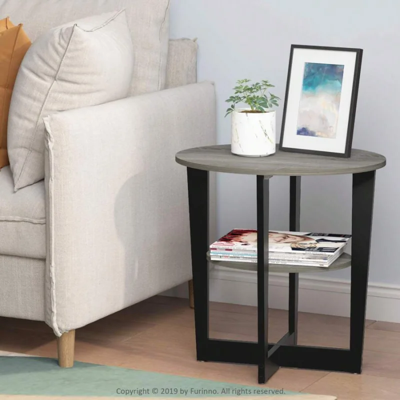 

Oval End Table, Stylish Side Table, Nightstand With Lower Shelf, Bedside Table, Accent Table, Perfect For Bedroom, Living Room