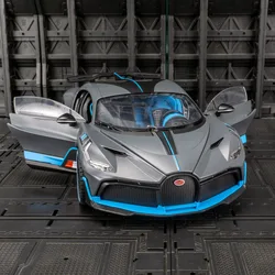 Grandi dimensioni 1/18 Bugatti DIVO lega modello di auto sportiva pressofusi veicoli giocattolo in metallo modello di auto simulazione suono luce regali per bambini