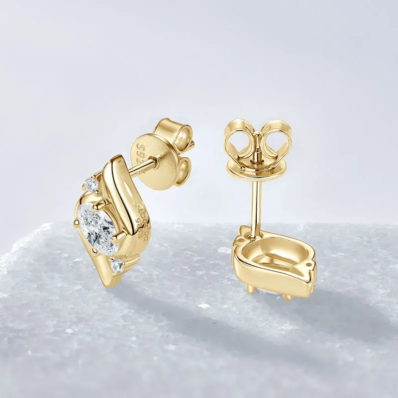 

Ehhai 0,3 карата круглые серьги-гвоздики с муассанитом и бриллиантами для женщин, настоящее серебро S925, пирсинг, ювелирные изделия, подарки Aretes