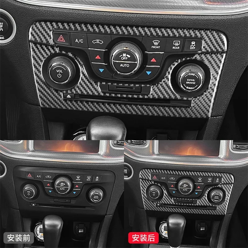 Suitable for Dodge 11-14 warhorse carbon fiber interior modification parts, air conditioning panel decorative stickers