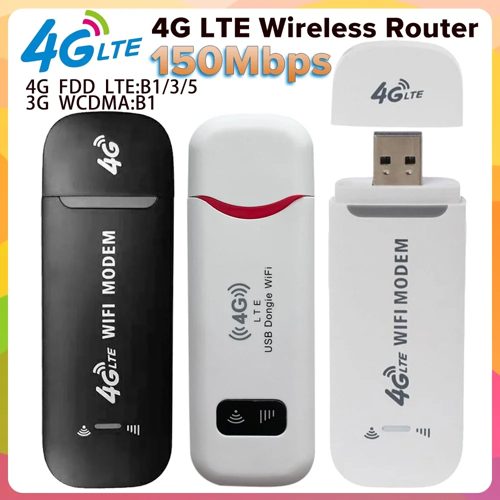 

4G LTE Wireless Router USB Dongle 150Mbps Modem Stick Mobile Broadband Wireless WiFi Adapter 4G Sim Card Slot Router Home Office