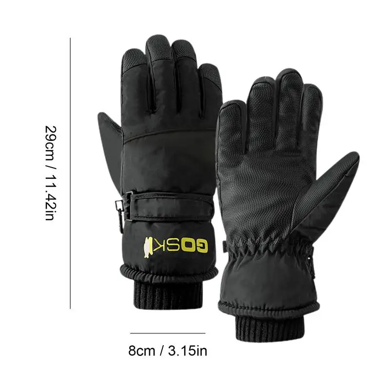 Guantes de esquí de Snowboard de invierno a prueba de viento, guantes de nieve cálidos, guantes de nieve delgados, impermeables, guantes de nieve