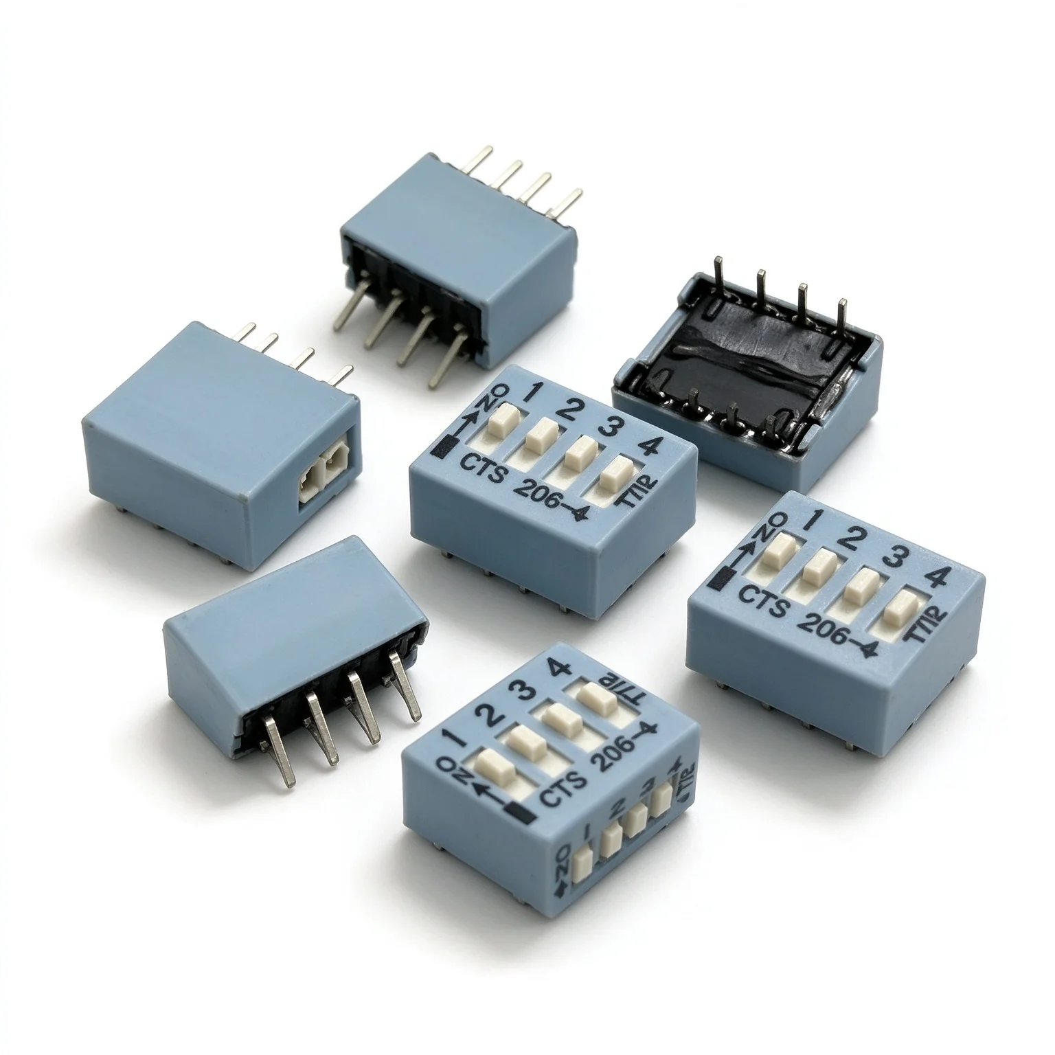 2pcs/lots Genuine U.S.A. 206-4ST Dip Switch 4-Position Direct 2.54 Pitch Piano Key Flat Dial Coding