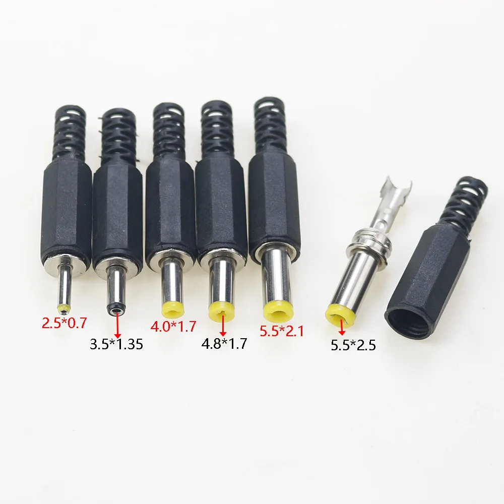 5-10szt Wtyczka męska DC Power 5.5* 2.1mm 5.5* 2.5mm 3.5 * 1.35mm 6.3* 3.0mm wtyczka adaptera 5.5 2.1 2.5 3.5 1.35