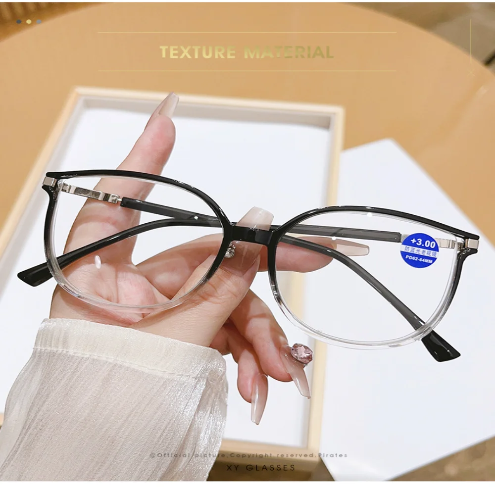 New cat's eye Big Frame Anti-Blu-ray Glasses Women Men Unisex Reading glasses Computer Ultra-light Glasses Frame Prescription