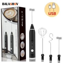 Electric Milk Frother Whisk Mixer Handheld Frothers USB Mini Coffee Maker Wireless Blender For Coffee Cappuccino Cream Home