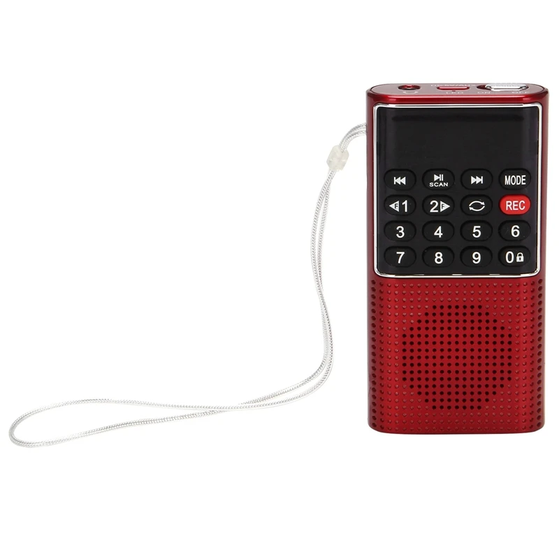 A15R -L-328 Mini Portable Pocket FM Auto Scan Radio Music Audio MP3 Player Outdoor Small Speaker With Voice Recorder
