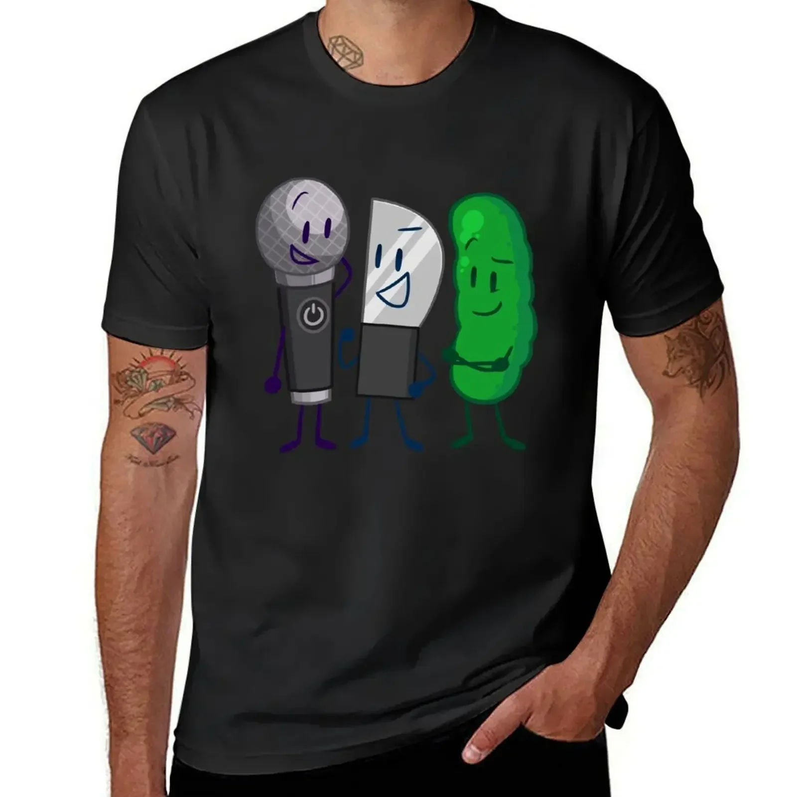 

Microphone Knife and Pickle (Inanimate Insanity) T-Shirt man t shirt customs slim fit t shirts for men