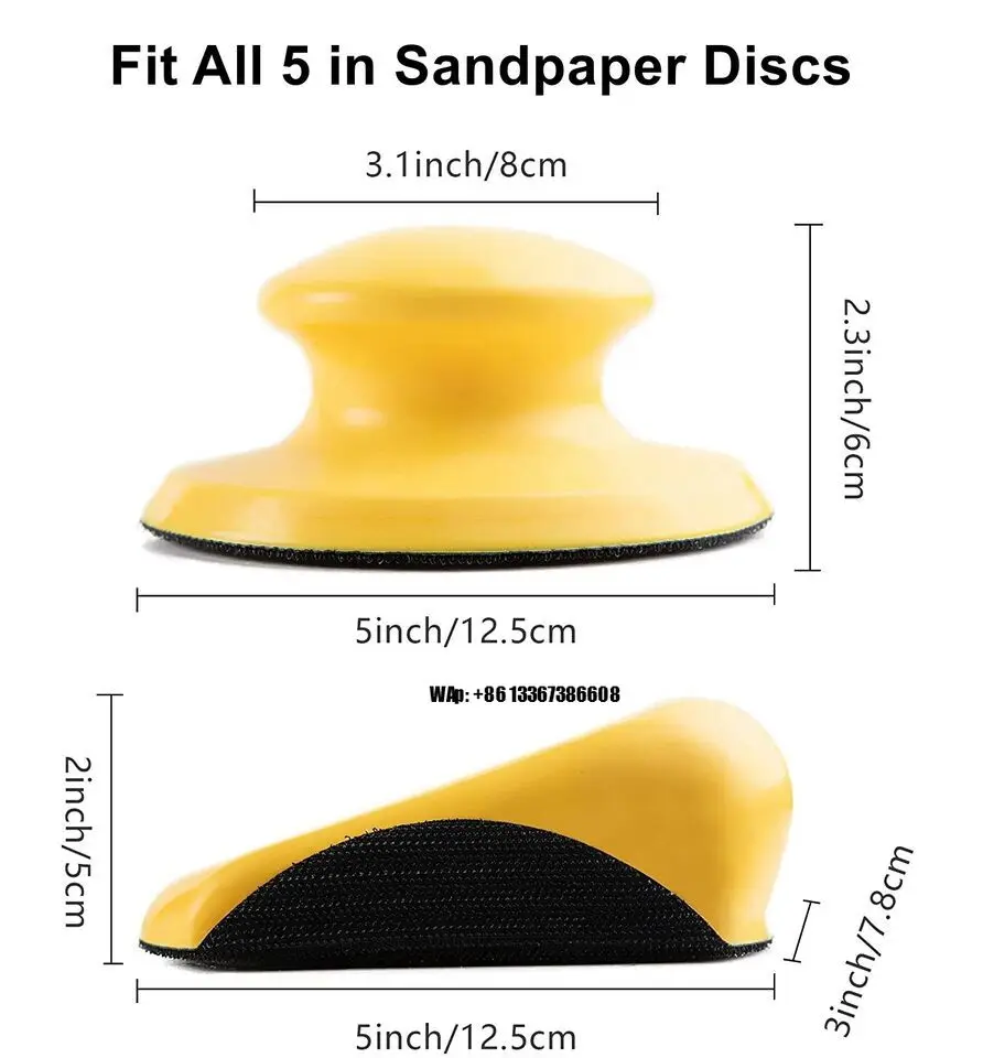 

Mouse & Round Foam Hand Sanding Block Hook Loop Backing Sander Disc Pad 2Pcs -Set 48Set-Carton