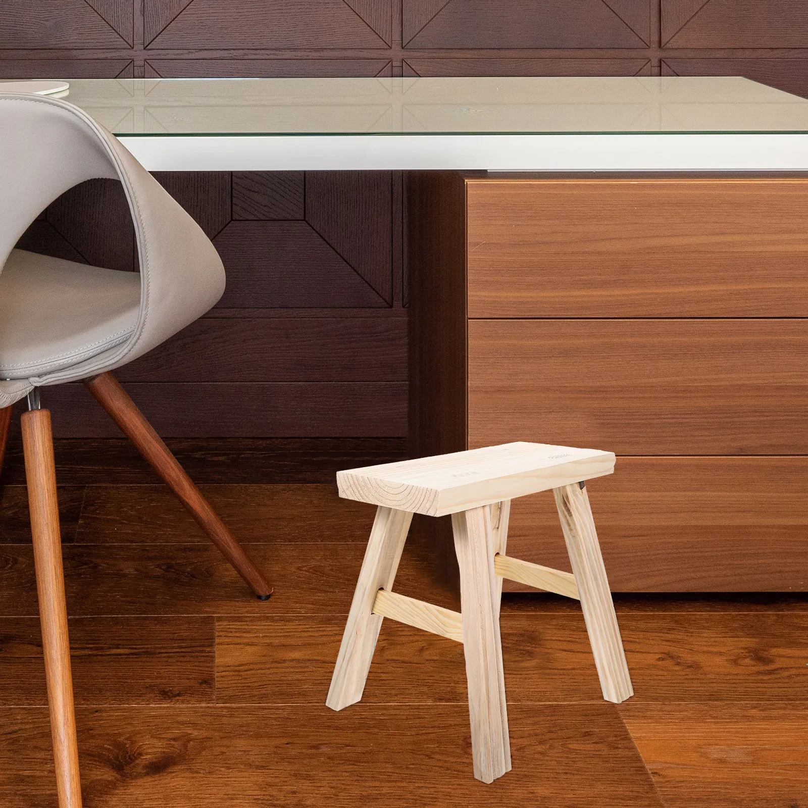Solid Wood Stool 27x15x26 Unpainted Tray Foot Pad Shoes Step Table Indoor Small Wooden Stools Bathroom Non