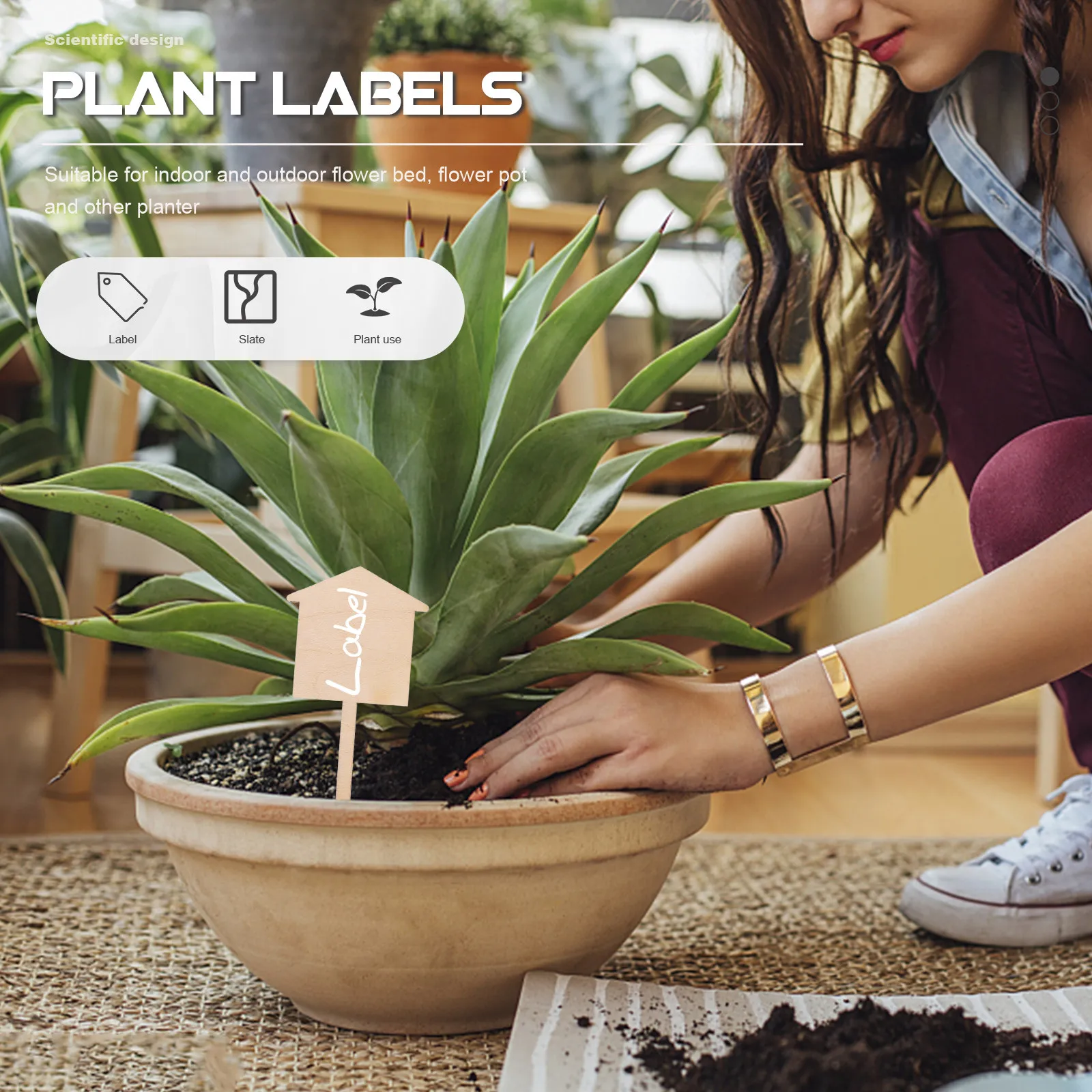 

50Pcs Wooden Plant Labels Blank Garden Markers for Indoor Outdoor Flower Pots Flower Beds Bonsai Reusable Plant Tag Decorations