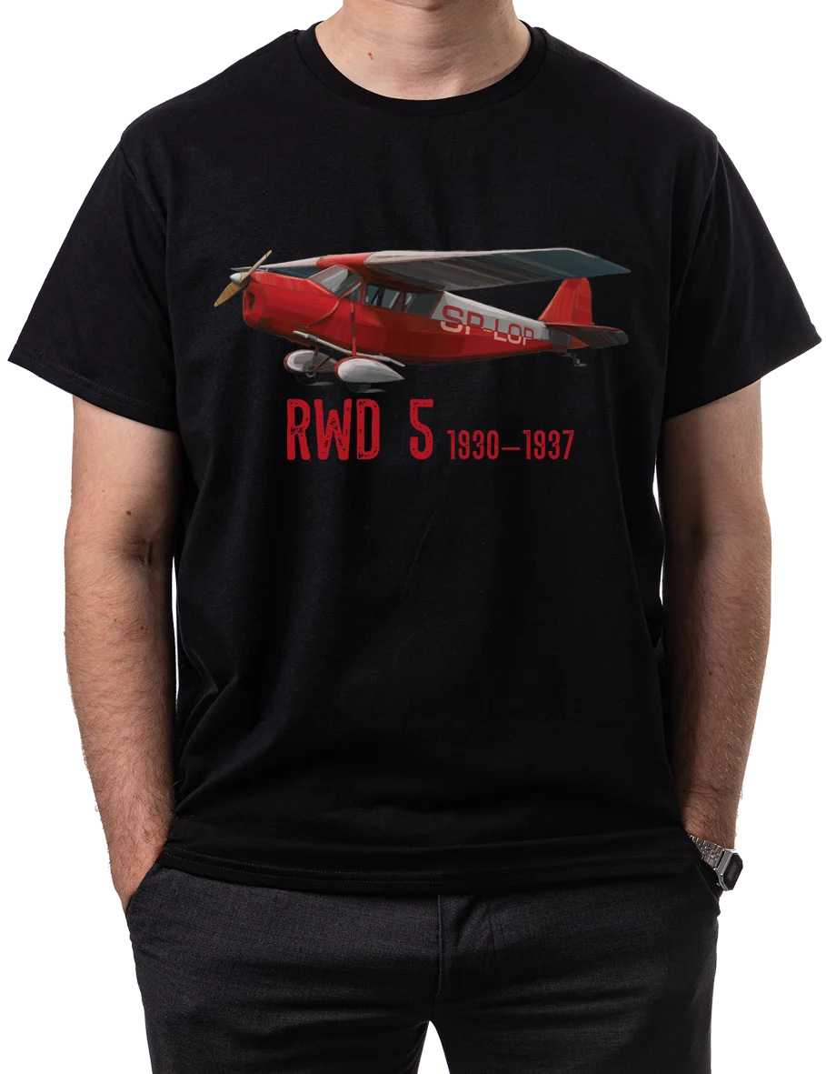 Polish RWD-5 Touring and Sports Plane T-Shirt 100% Cotton O-Neck Summer Short Sleeve Casual Mens T-shirt Size S-3XL