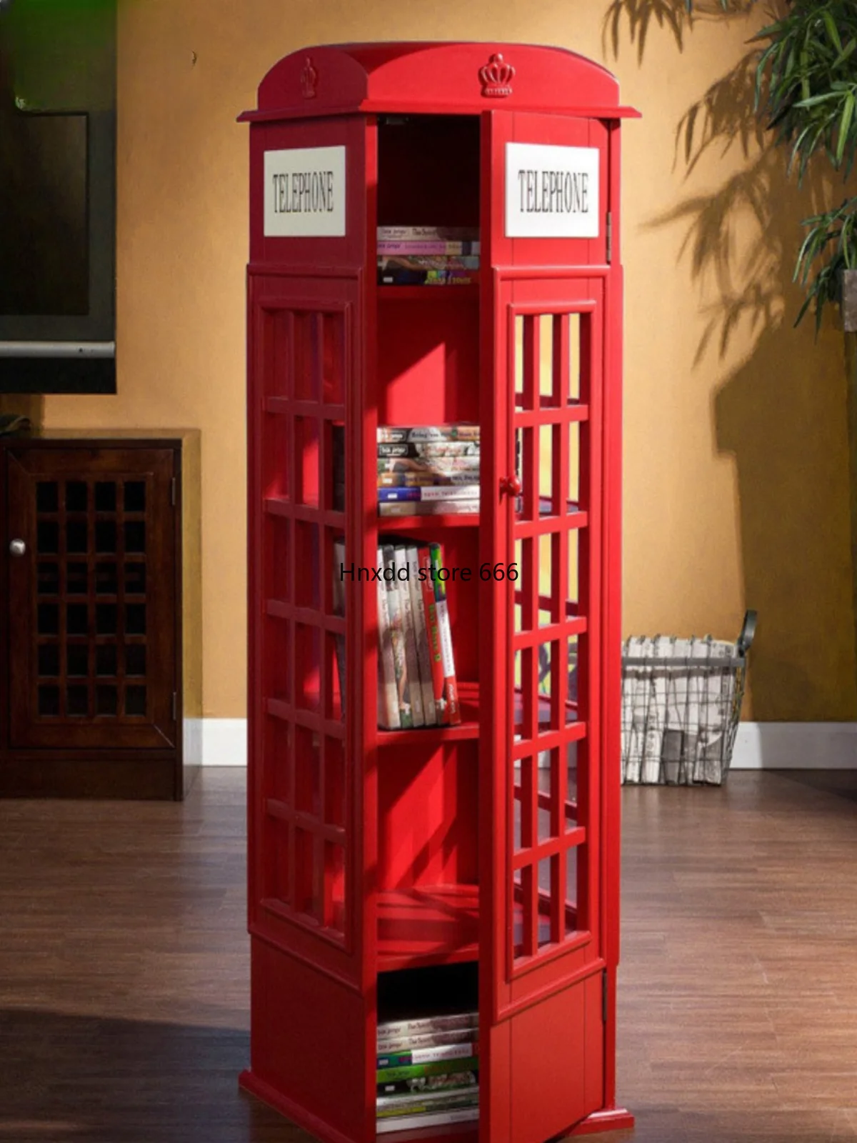 English telephone booth decoration with door cabinet