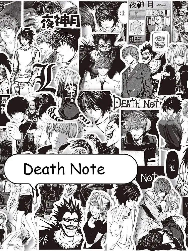 AliExpress ZHUOHUA 10/65PCS Anime Death Note Stickers Black White Decals Decoration DIY Scrapbook Luggage Laptop Bike Suitcase Car Graffiti Toys