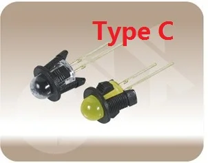 50PCS 3MM 5MM 8MM 10MM F3 F5 F8 F10 LED ไดโอดผู้ถือ/ที่นั่ง/คลิป Blace พลาสติก/โลหะ Chrome Bezel แผงจอแสดงผล/interval Block PC