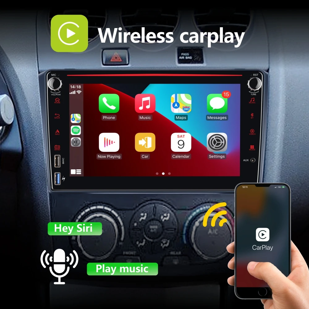 Car Radio with Wireless Carplay Android Auto for Nissan Teana Altima 2008-2012 with 8