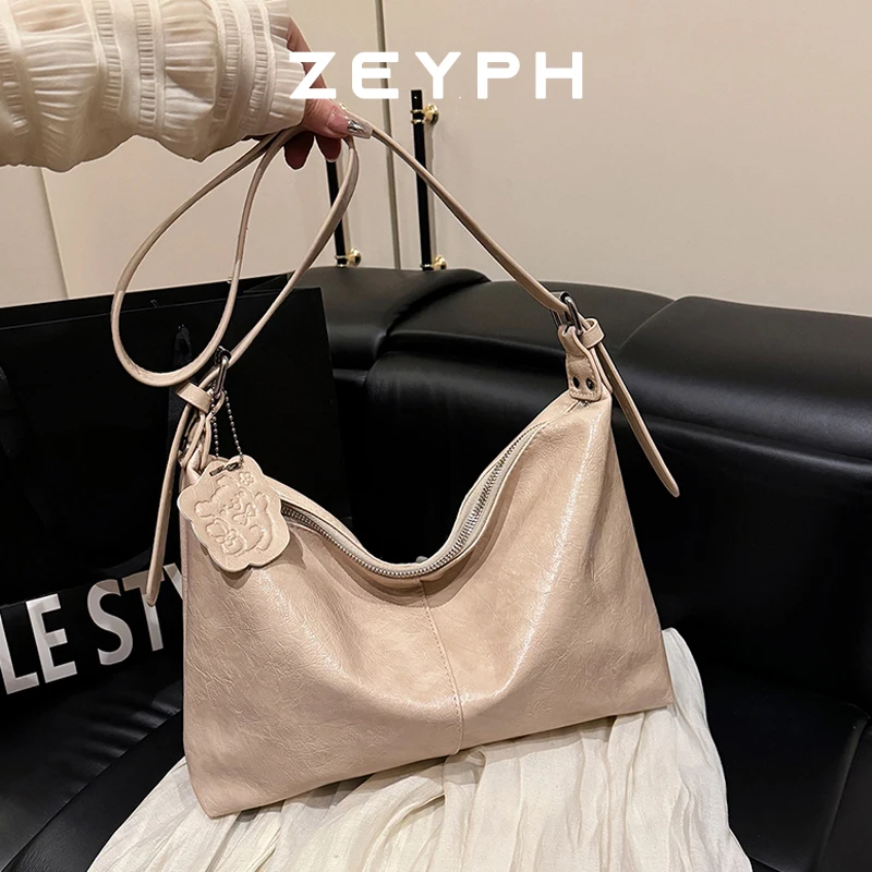

Zeyph Retro Frosted Leather Large Tote Bags for Women 2025 Winter Female Shoulder Bag Females Hand Bag New Handbags