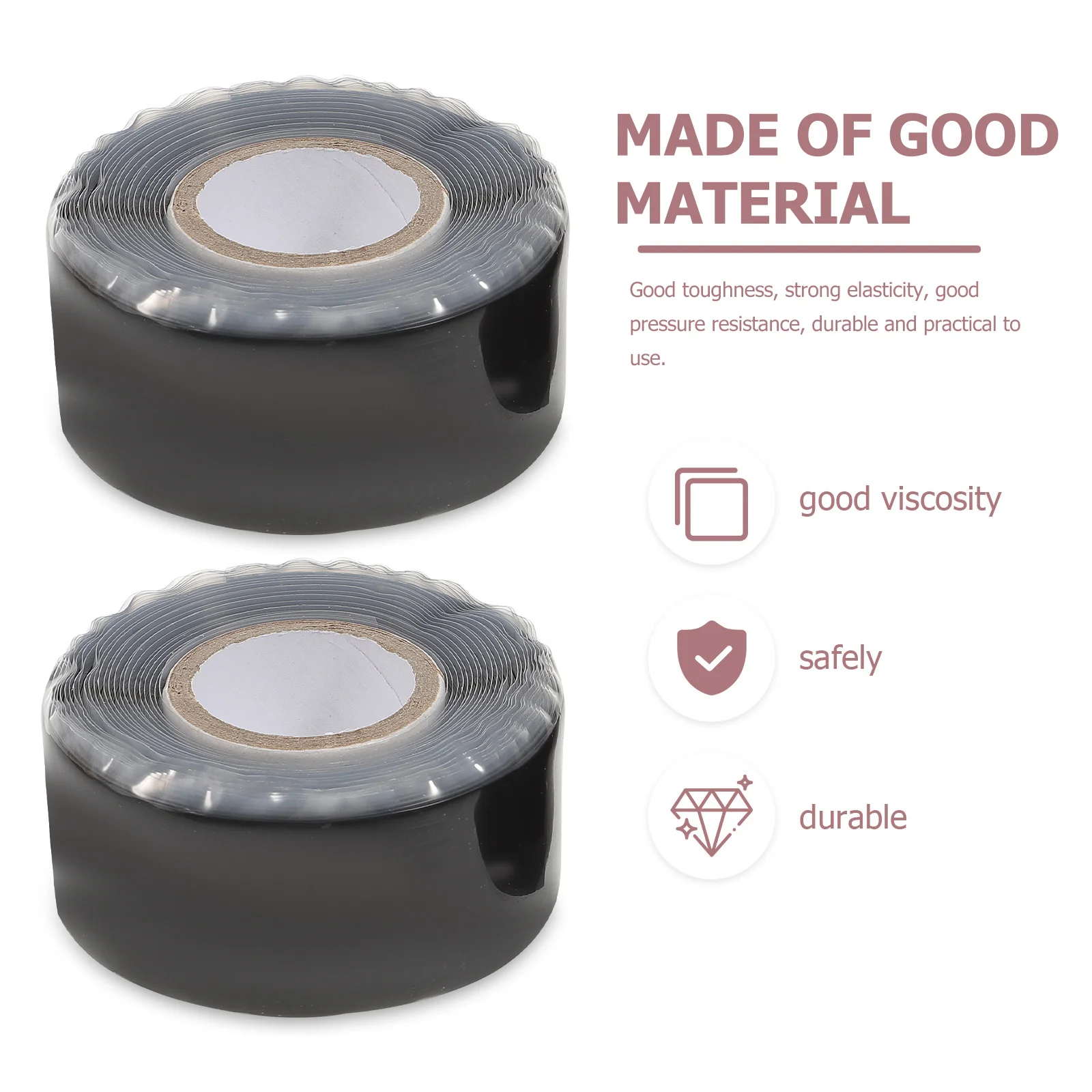 

2pcs Self Fusing Rubber Tape Waterproof Sealing For Pipe Leak Repair Plumbing Hose Fix Tape Leak Proof Joint Wrap