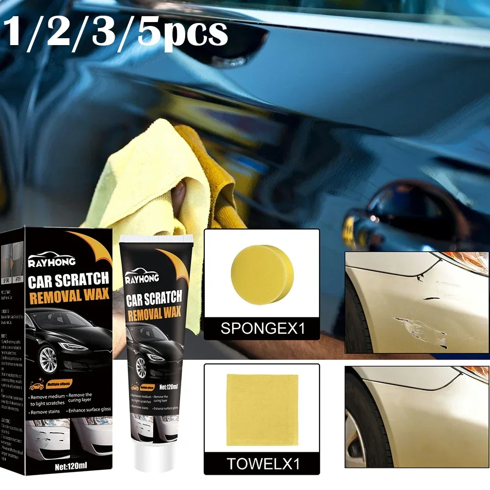 

1/3/5pcs Car Scratch Repair Paste Rubbing Compound Car Care Kit Towel+Sponge Auto Scratch Remover Premium Scratch Remover Kits