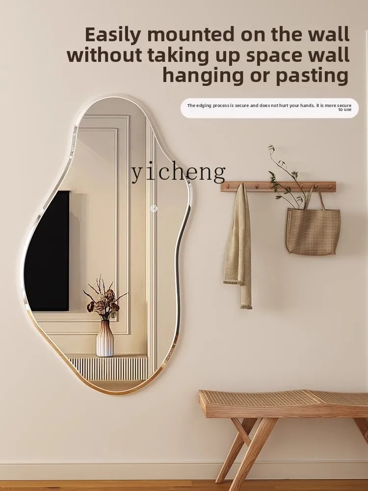 BB  full-length mirror wall-mounted household bedroom mirror wall-attached self-adhesive fitting mirror