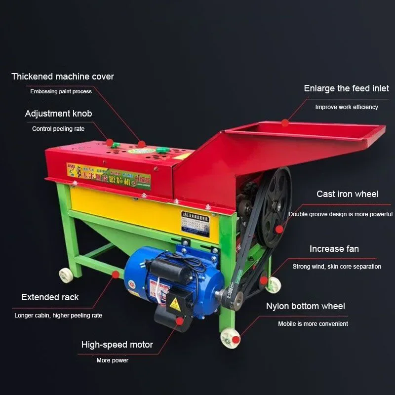 LXT Maize Skin Peeling Sheller Corn Dehusker Corn Husk Remover Machine Household and Farm Corn Peeling Machine