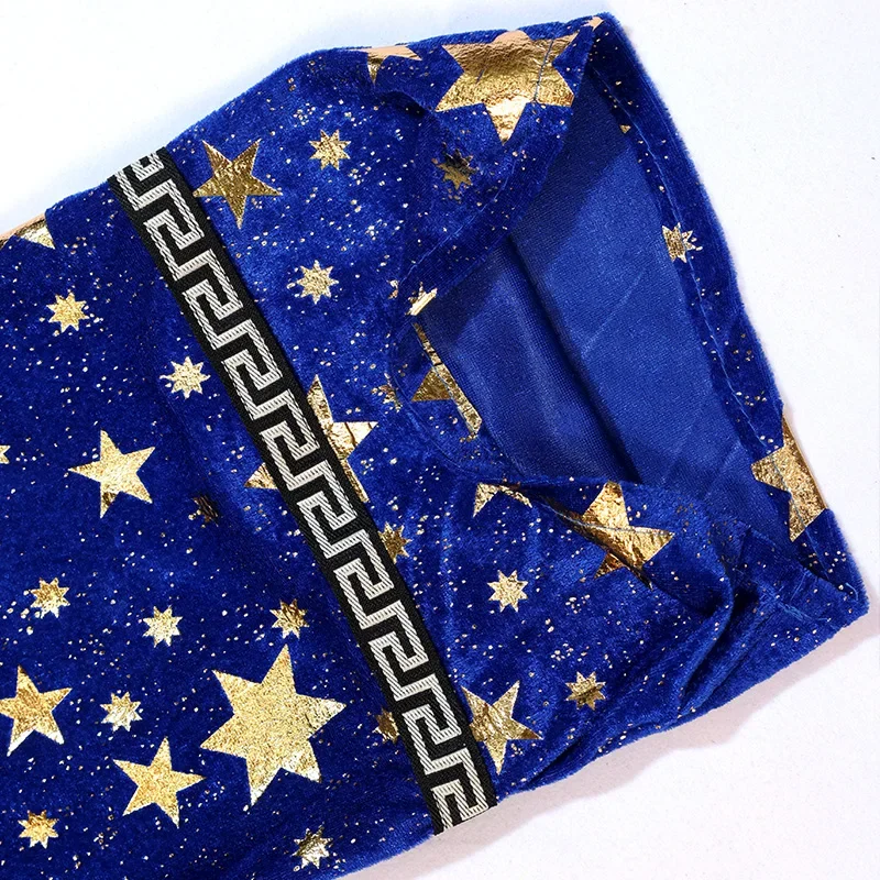 Magier-Robe für Männer mit blauem Hut, Stern-Magier-Kostüm, Erwachsenen-Rollenspiel-Kleidung für Halloween-Party – Detail 12
