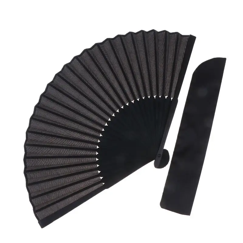 Vintage Black Folding Hand Fan Portable Handheld Fan For Summer Wedding Party Dance Home Decor
