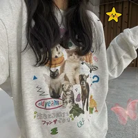 Milk Cat Printed Sweatshirt Autumn Winter Long Sleeve Fashion Streetwear Women Top Harajuku Y2k Aesthetic Graphic Women Clothing - Image 5