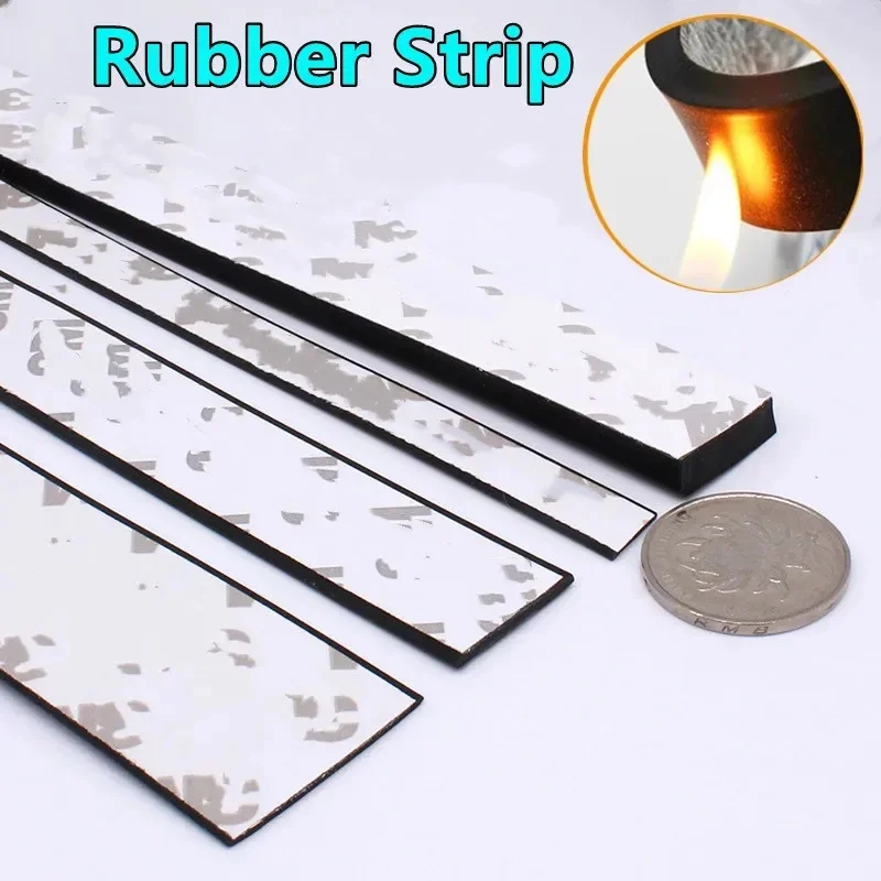 50cm Black Silicone Rubber Strip Self Adhesive High Temperature Resistant Anti-Slip Mute Anticollision Shock Absorption Gasket