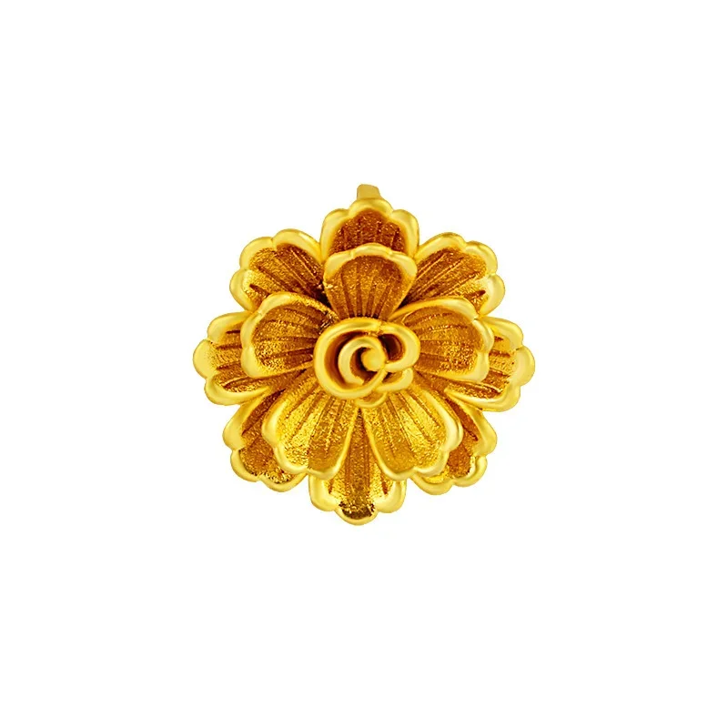 Colgante de Flor de Oro de imitación, collar chapado en oro de cobre puro, colgante de flor multicapa, regalo de cumpleaños