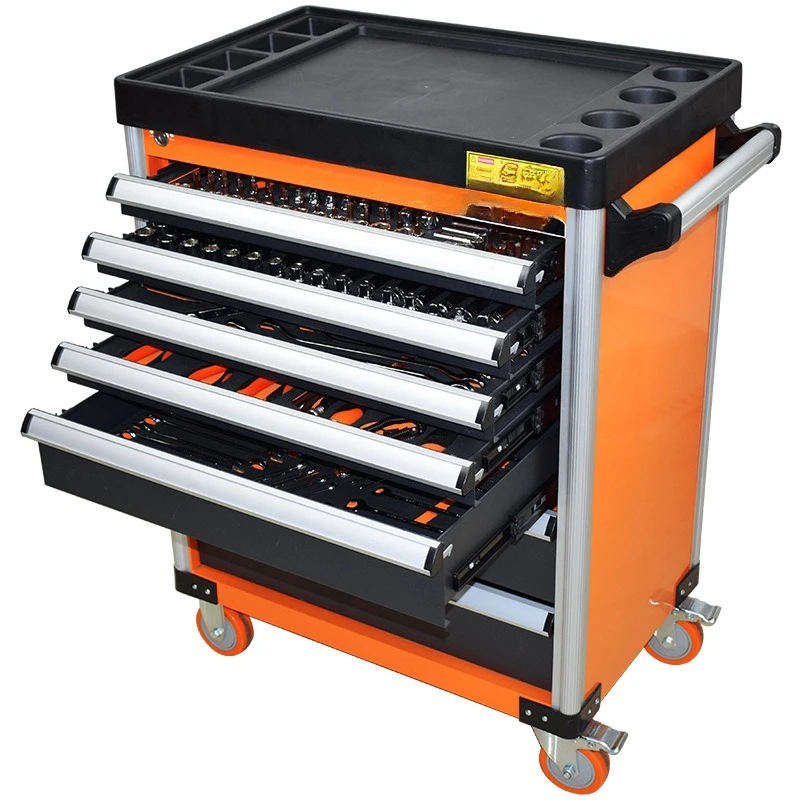 

366 tool cart set, machine repair 7-layer drawer mobile toolbox set