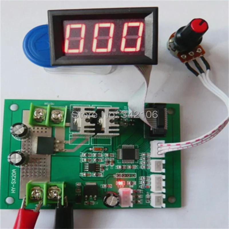 

HY-SX20A Brushed DC Motor Speed Controller with Display Pwm Governor / 12-24V Circuit Protection Module Sensor