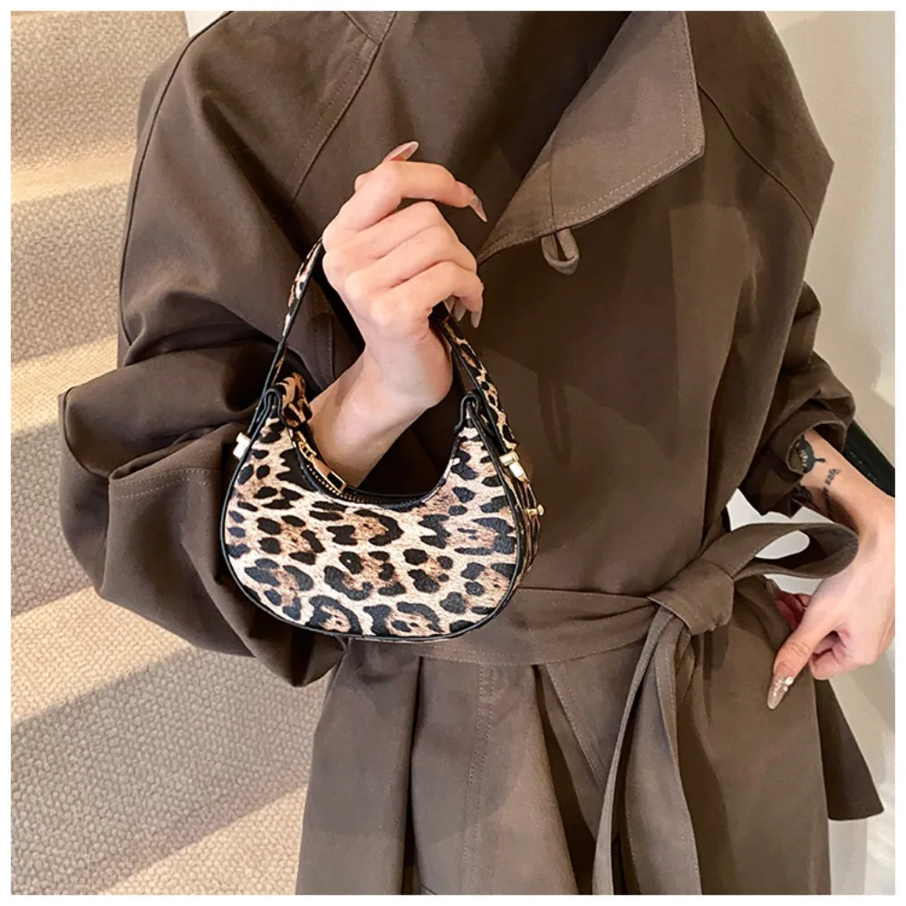 

PU Leather Fashion Leopard Print Handbags Minimally Designed Colorful Shoulder Bag Mini Trendy Crossbody Bags gift for Women
