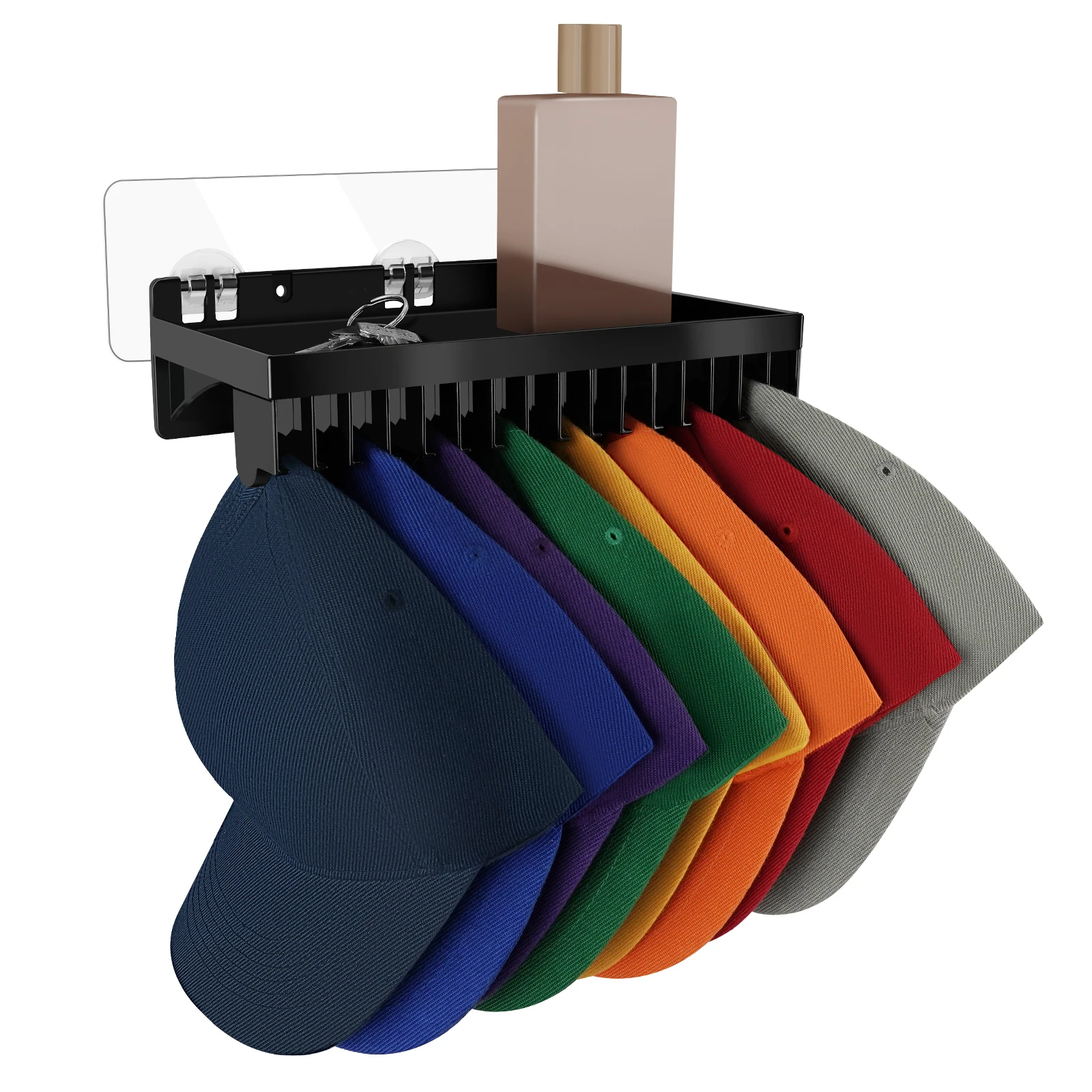 

Wall Mounted Hat Rack, Upper Layer can Accommodate Items, Lower Layer can Hang Hats, Used for Bathroom and Bedroom Wall Display