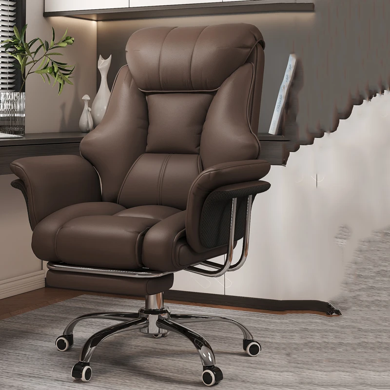 

Home Office Computer Chair Ergonomic Adjustable Height Swivel Desk Chair with Reclining Back and Lumbar Support for Long Sitting