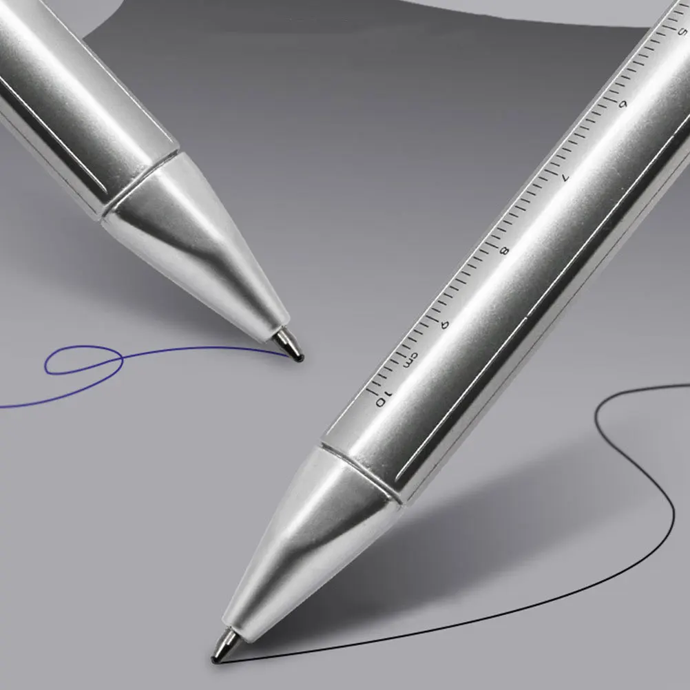 

8Pcs Portable Scale Ballpoint Pen Multiuse Students Stationery Writing Tool School Office Supplies Pen