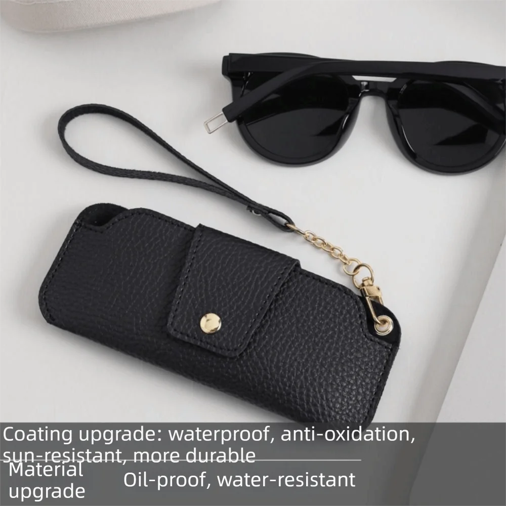 

Portable Pu Leather Glasses Bag With Lanyard Leather Rope Glasses Storage Bag Korean Style Glasses Clip Sunglasses Eyeglass Bag